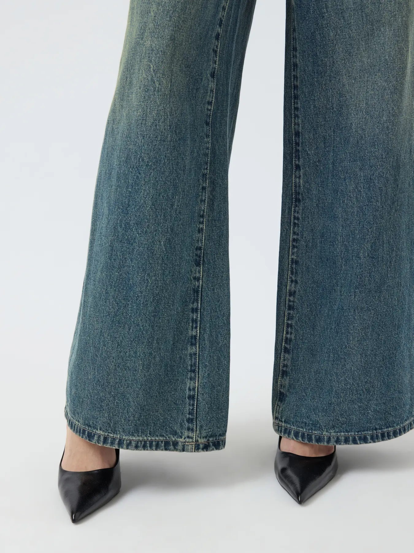 Yassiva hmw wide jeans - medium blue denim brown wash