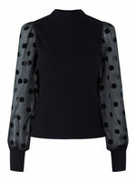 YASDOTME LS KNIT PULLOVER S. -  BLACK
