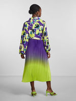 Yassoftly hw midi plisse skirt - lime punch