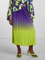 Yassoftly hw midi plisse skirt - lime punch