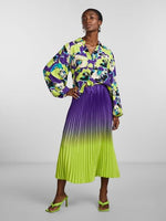 Yassoftly hw midi plisse skirt - lime punch