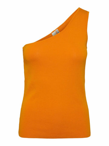 Yasmilla one shoulder knit top s. - flame orange