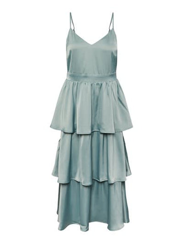 Yascam strap long dress s. - green milieu