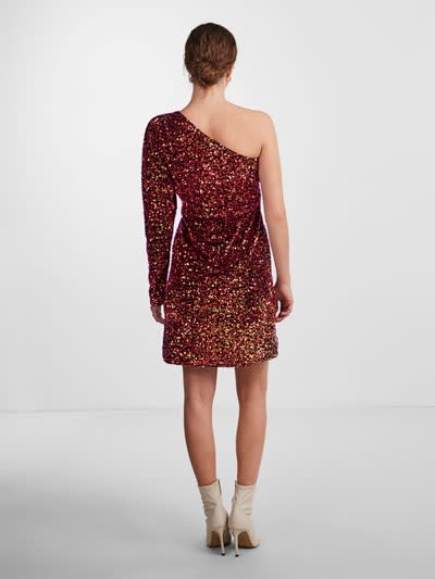 Yaspinko sequin os dress show - black/red