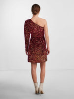Yaspinko sequin os dress show - black/red