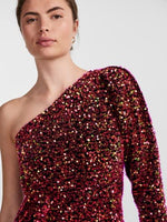 Yaspinko sequin os dress show - black/red