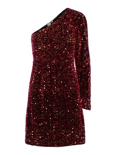 Yaspinko sequin os dress show - black/red