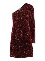 Yaspinko sequin os dress show - black/red