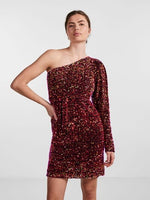 Yaspinko sequin os dress show - black/red