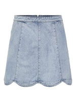 Yasscallop hw short denim skirt - light blue denim