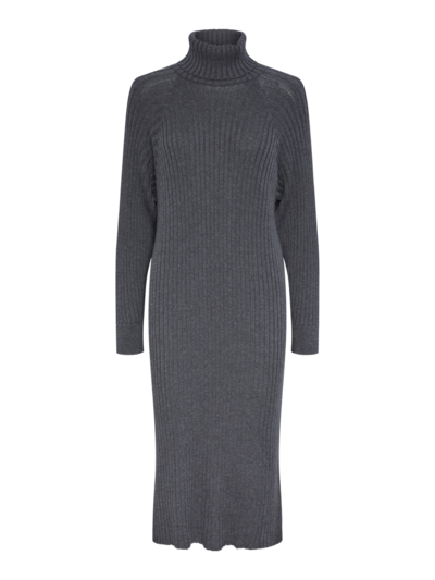 Yasmavi ls knit roll neck dress noos - grey melange