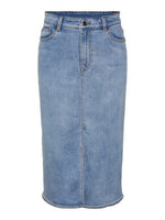 Yasdolma hw midi denim skirt - light blue denim