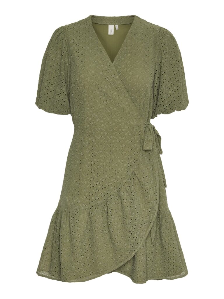 YASVILMA 3/4 WRAP DRESS - Oil Green