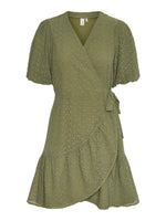 YASVILMA 3/4 WRAP DRESS - Oil Green