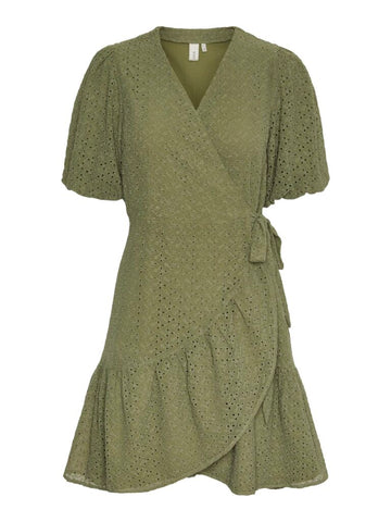 YASVILMA 3/4 WRAP DRESS - Oil Green