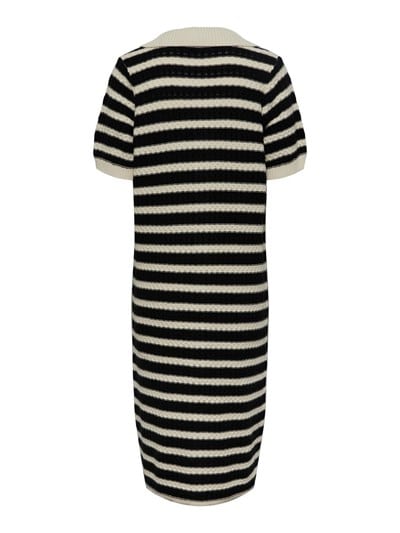 YASCROC SS MIDI KNIT DRESS NOOS - birch/black