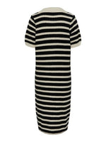 YASCROC SS MIDI KNIT DRESS NOOS - birch/black