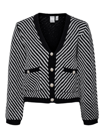 Yascharla ls sequin knit cardigan - black