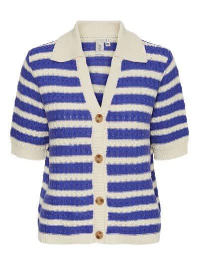 YASCROC SS KNIT CARDIGAN / iris bloom