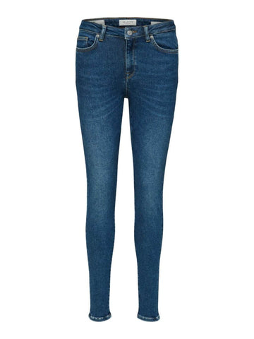 SLFSOPHIA MW SKINNY DARK BLUE JEAN U NOOS - DARK BLUE DENIM