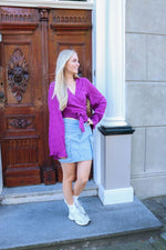 Broiderie wrap blouse MELISSA - Purple