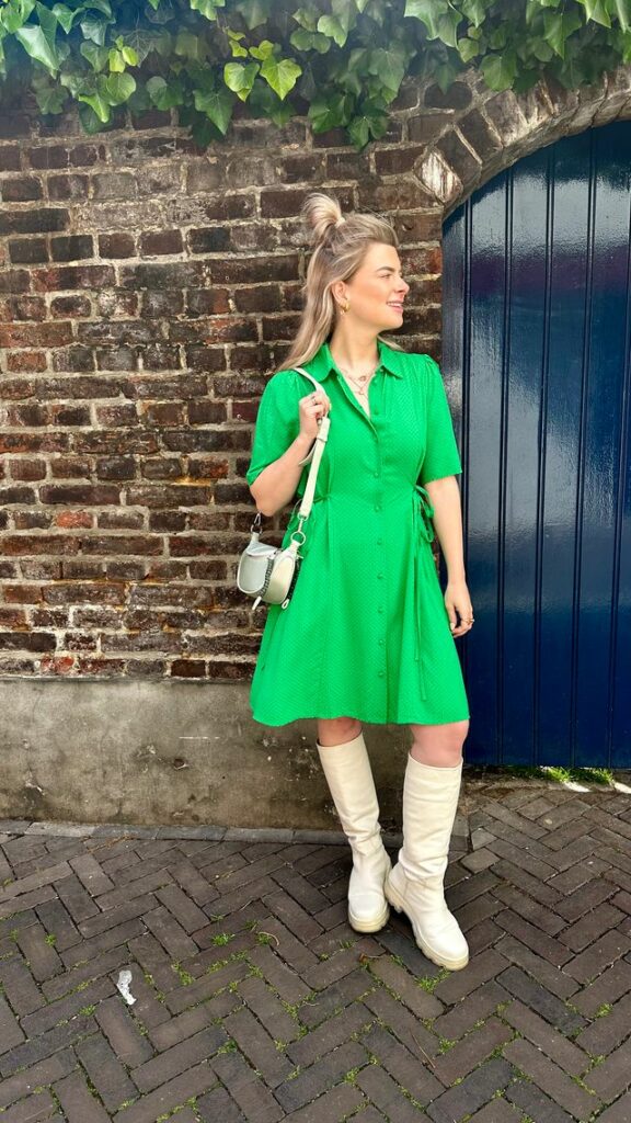 Yasgenea 2/4 shirt dress s. - Green Bee