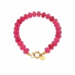 Magenta jade bracelet gold