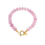 Lilac jade bracelet gold