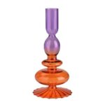 Voile, candle holder 19cm - borosilicate glass - lilac/orange