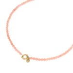 Pastel pink beads necklace gold